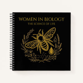 Biologie Bij & Gouden DNA Vierkant Notitieboek
