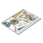 Biologie Bioloog Scientist Waterverf Monogram Notitieboek (Linkerzijde)