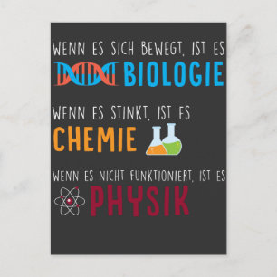 Biologie Chemie Physik Wissenschaft Humor Briefkaart