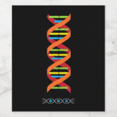 biologie dna molecule wetenschapsleraar genen wijn etiket (Enkel label)