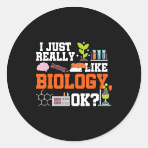 biologie docent cadeau wetenschapsstudent biologie ronde sticker