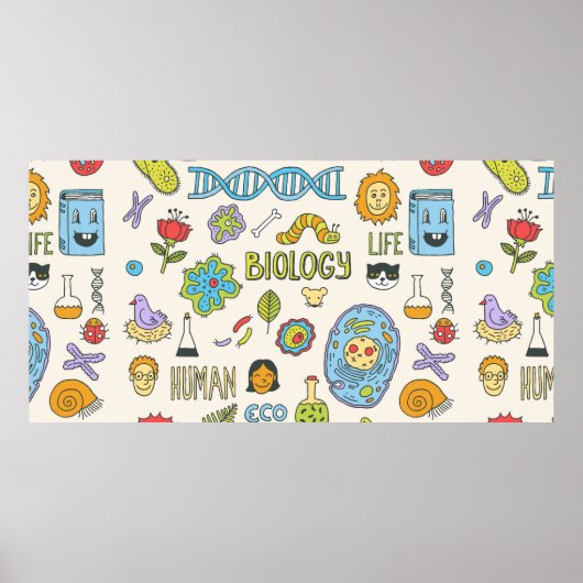 Biologie. Handgetrokken.  illustratie. Poster (Voorkant)