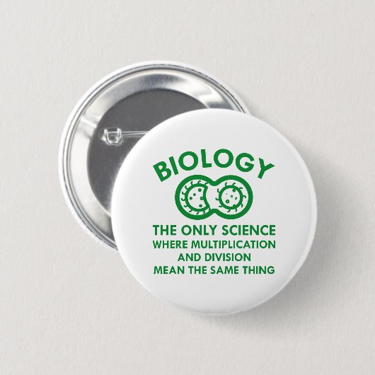 Biologie in mijn genen ronde button 5,7 cm (Voorkant /achterkant)