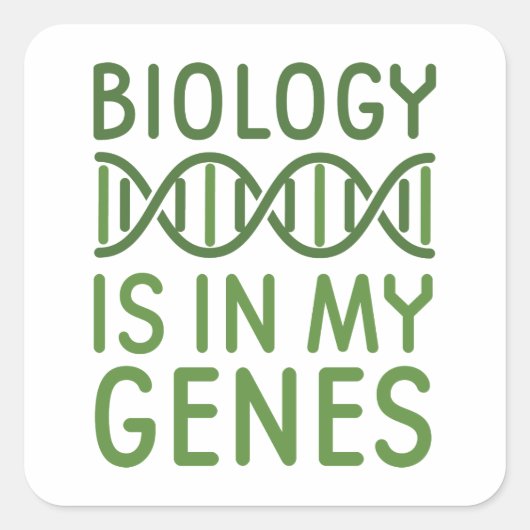 Biologie in mijn genen vierkante sticker (Voorkant)