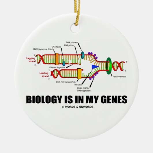 Biologie is in mijn genen (DNA-replicatie) Keramisch Ornament (Voorkant)