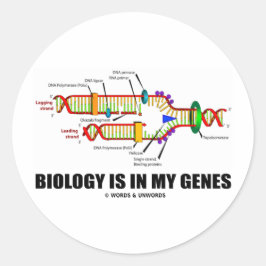 Biologie is in mijn genen (DNA-replicatie) Ronde Sticker