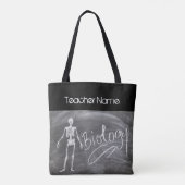 Biologie leraar cadeau skelet gepersonaliseerd tote bag (Achterkant)