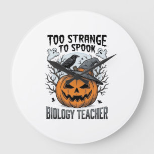 Biologie Leraar Halloween Shirt Griezelige Pompoen Grote Klok