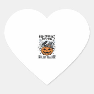 Biologie Leraar Halloween Shirt Griezelige Pompoen Hart Sticker