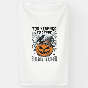 Biologie Leraar Halloween Shirt Griezelige Pompoen Spandoek