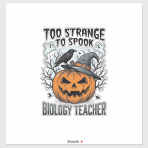 Biologie Leraar Halloween Shirt Griezelige Pompoen Sticker