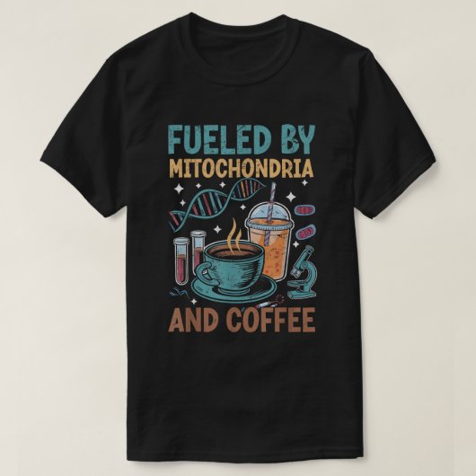 Biologie Leraar Wetenschap Mitochondria Koffie T-shirt (Design voorkant)