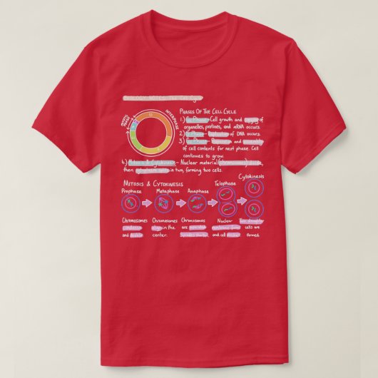 Biologie neemt kennis van de celcyclus t-shirt (Design voorkant)