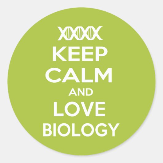 Biologie van kalk en liefde behouden ronde sticker (Voorkant)