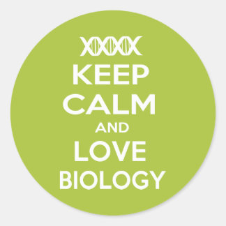 Biologie van kalk en liefde behouden ronde sticker