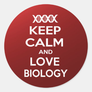Biologie van kalk en liefde behouden ronde sticker