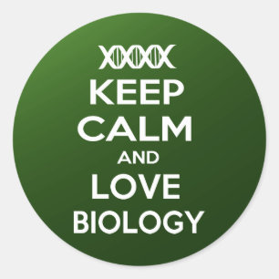 Biologie van kalk en liefde behouden ronde sticker