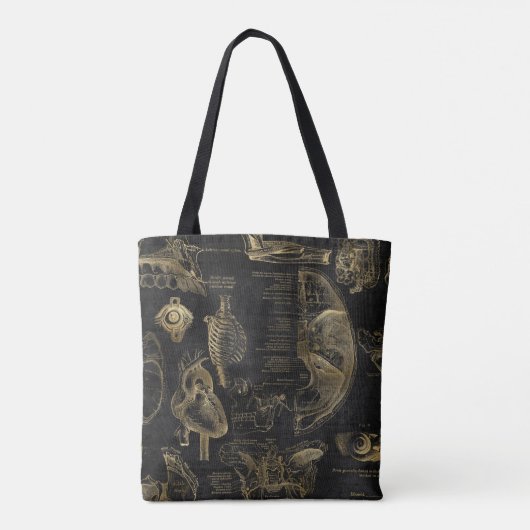 Biologie voor zwarte en gouden anatomie Wetenschap Tote Bag (Achterkant)
