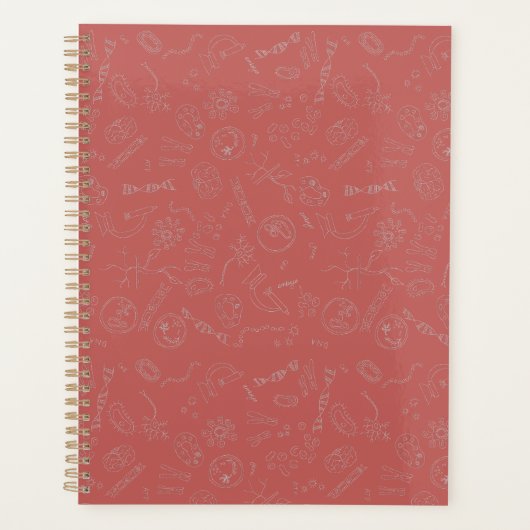 Biologiediagram ontwerp donkerroze planner (Voorkant)