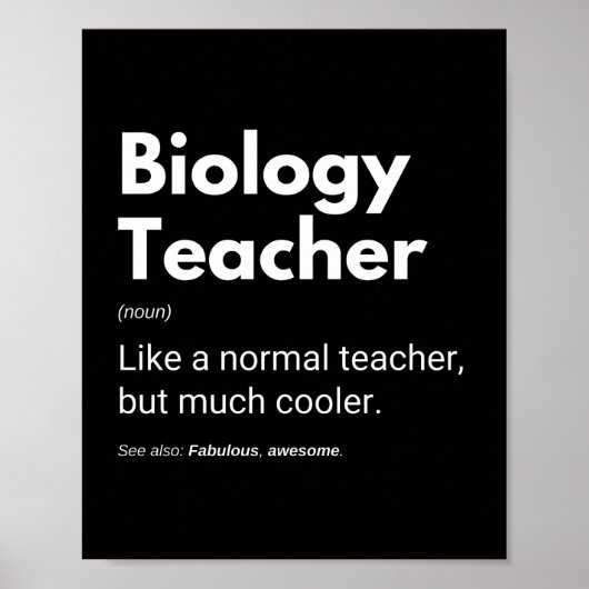 Biologieleraren Grappig Cool Gezegde Poster (Voorkant)