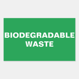 Biologisch afbreekbaar afvalbord rechthoekige sticker