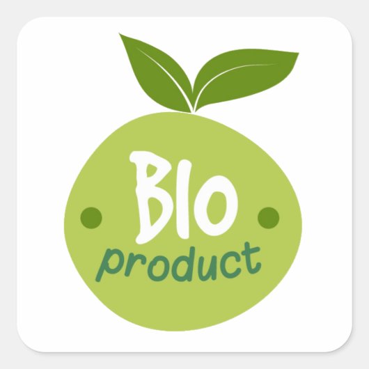 biologisch afbreekbaar productetiket vierkante sticker (Voorkant)