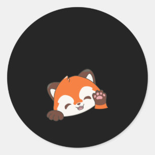 Biologisch afbreekbare rode panda! (verse groene) ronde sticker