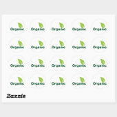 Biologisch blad ronde sticker (Vel)