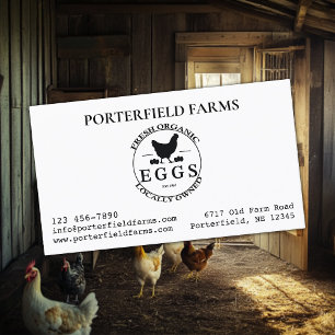 Biologisch Boerderij Eieren Zwart op Wit Visitekaartje