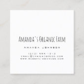 Biologisch Boerderij in de fabriek Vierkante Visitekaartje (Achterkant)