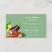 Biologisch Boerderij Verse geplukte groenten Visitekaartje (Achterkant)