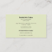 Biologisch Boerderij  zaadpakket Groenten Visitekaartje (Achterkant)