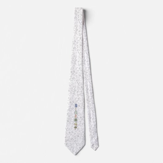 Biologisch diagram patroon zwarte verticale typogr stropdas (Voorkant)