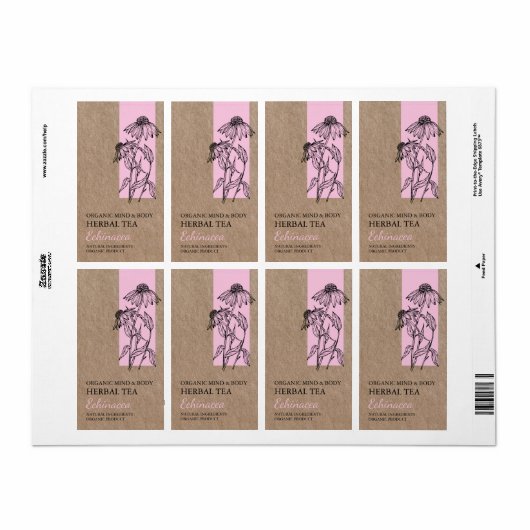 Biologisch Echinacea Kruidenthee Kraft Business La Etiket (Full Sheet)