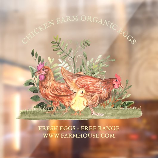 Biologisch ei van Chicken Farm Chick Raamsticker (Vel 2)