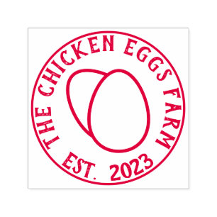 Biologisch ei van kippenboerderij zelfinktende stempel