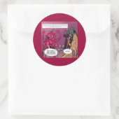 Biologisch en GMO Datum Grappig Ronde Sticker (Tas)