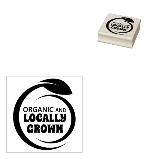Biologisch en plaatselijk gekweekt Boerderij Rubberstempel (Gestempeld)
