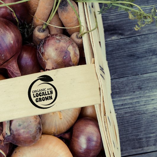 Biologisch en plaatselijk gekweekt Boerderij Rubberstempel