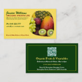 Biologisch fruit Fresh Vibrant Design met QR-code Visitekaartje (Voorkant / Achterkant)