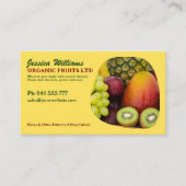 Biologisch fruit Fresh Vibrant Design met QR-code Visitekaartje (Voorkant)
