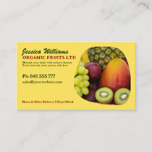 Biologisch fruit Fresh Vibrant Design met QR-code Visitekaartje