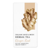 Biologisch gemberwortel kruidenthee business label (Voorkant)