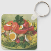 Biologisch gemengde groene mesclinsalade met vinta sleutelhanger (Achterkant)