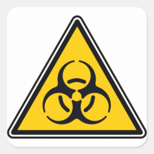 Biologisch gevaar 02 vierkante sticker (Voorkant)