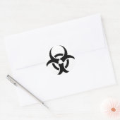Biologisch gevaar 03 ronde sticker (Envelop)
