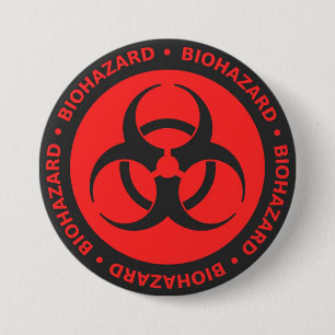 biologisch gevaar ronde button 7,6 cm