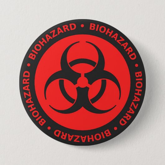 biologisch gevaar ronde button 7,6 cm (Voorkant)