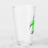 Biologisch gevaar symbool groen en zwart glas (Rechts)