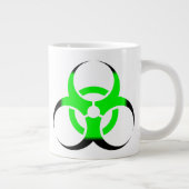 Biologisch gevaar symbool groen en zwart grote koffiekop (Rechts)